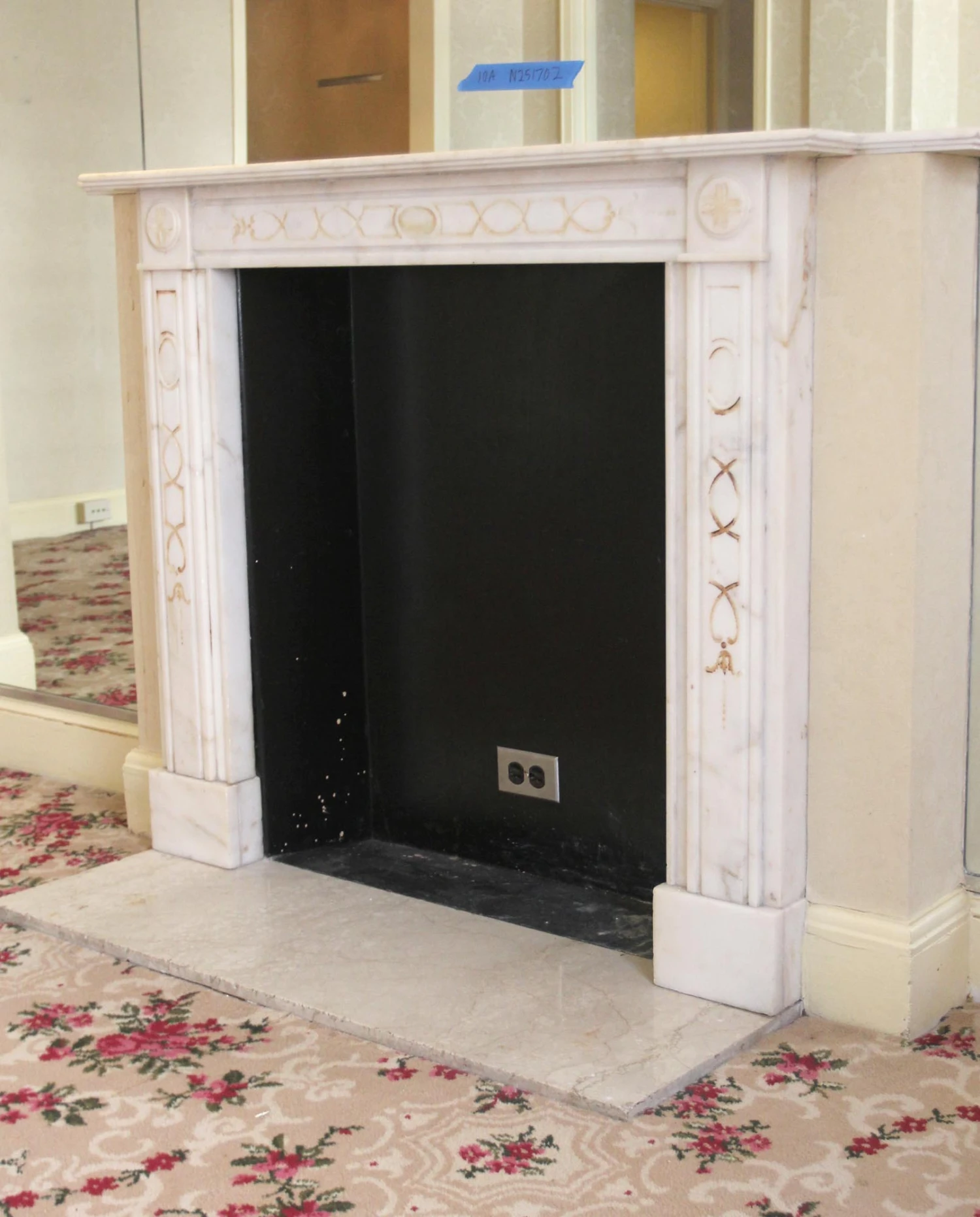 Waldorf Astoria English Regency White Marble Mantel 4 Waldorf Astoria English Regency White Marble Mantel - Image 2