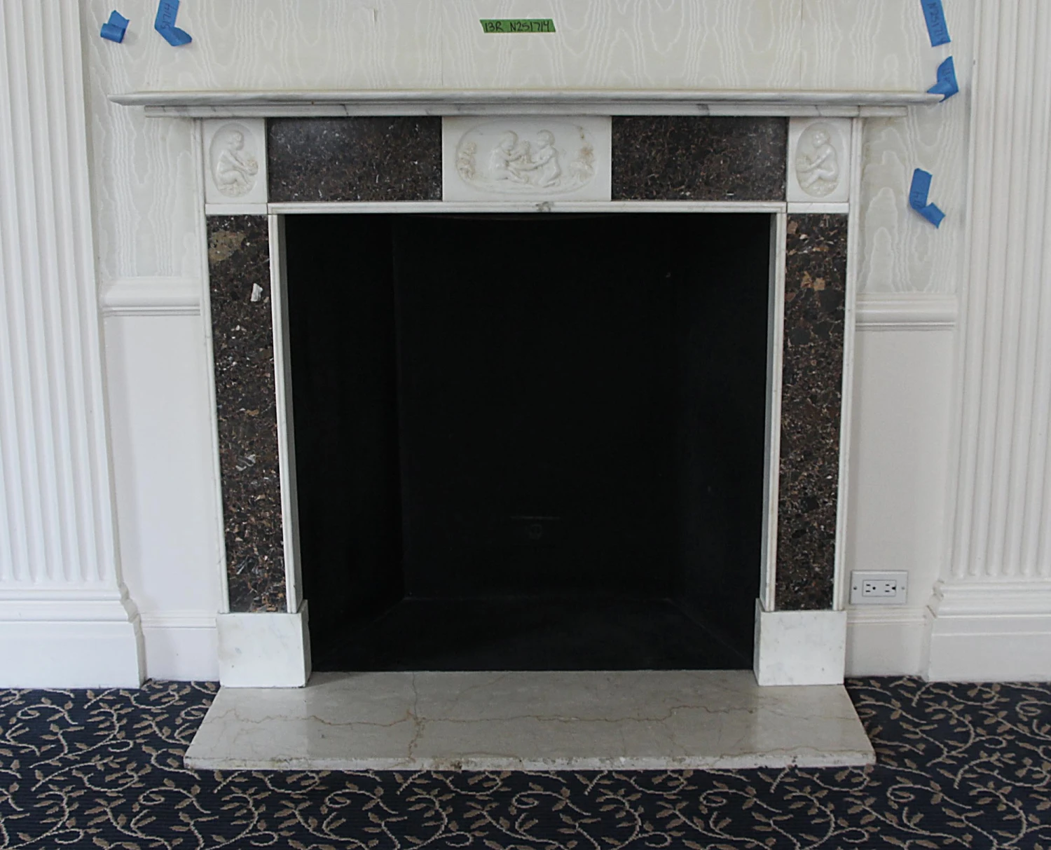 Waldorf Astoria English Regency Mantel With Inset Fossil Marble 4 Waldorf Astoria English Regency Mantel With Inset Fossil Marble - Image 2