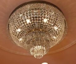 Duke Of Windsor Suite Main Room Flush Mount Crystal Chandelier -OGT Sale Store waldorf astoria wan252958