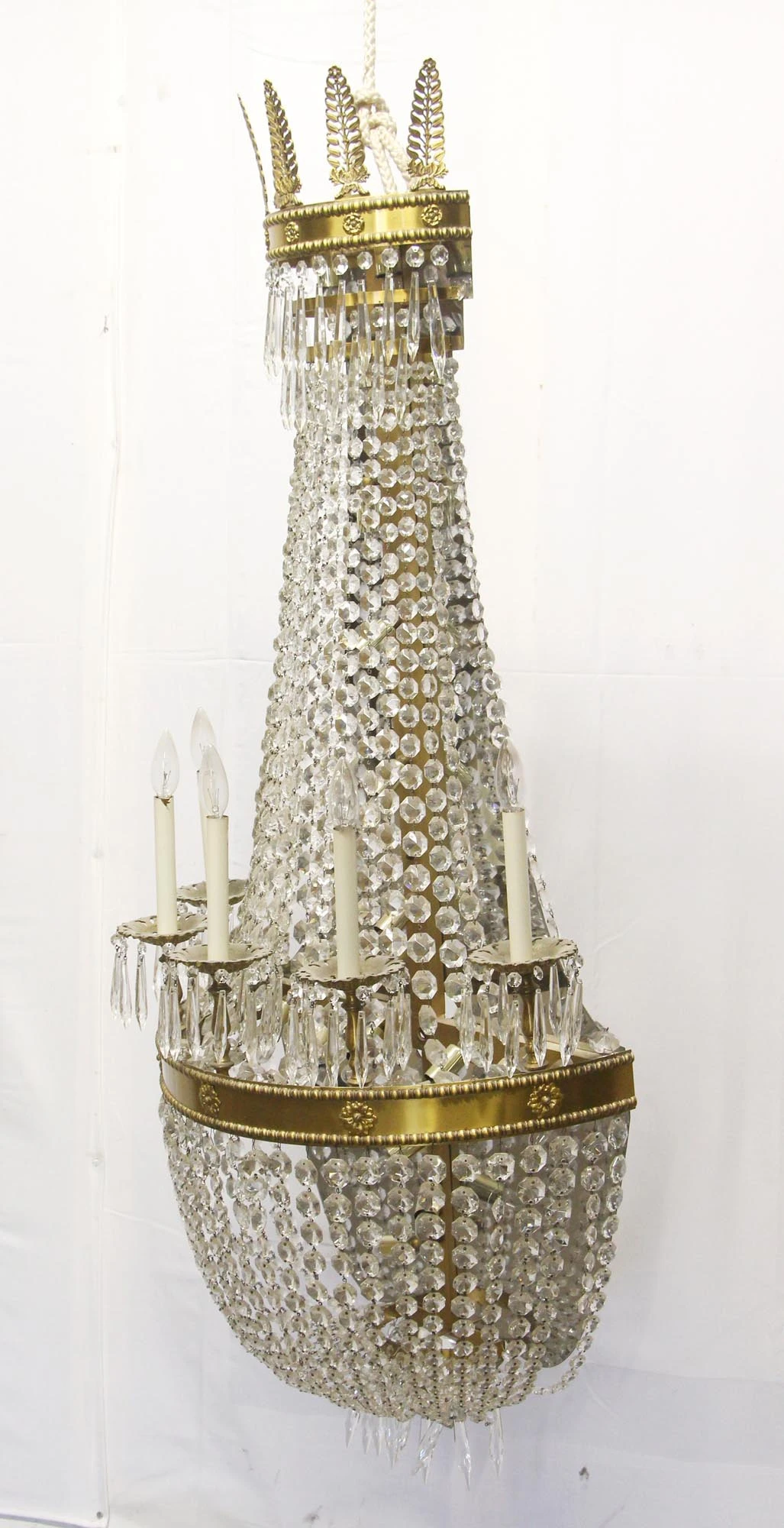 Waldorf Astoria 5 Ft. Brass & Crystal Empire Wall Sconce 4 Waldorf Astoria 5 Ft. Brass & Crystal Empire Wall Sconce - Image 2