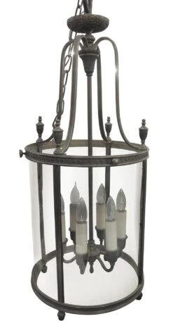 1910s Bronze 6 Light Neoclassical Ceiling Lantern