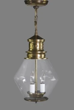 1930s Neoclassical Polished Brass Lantern Light