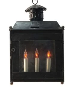 3 Light Hand Hammered Brass Lantern Sconce