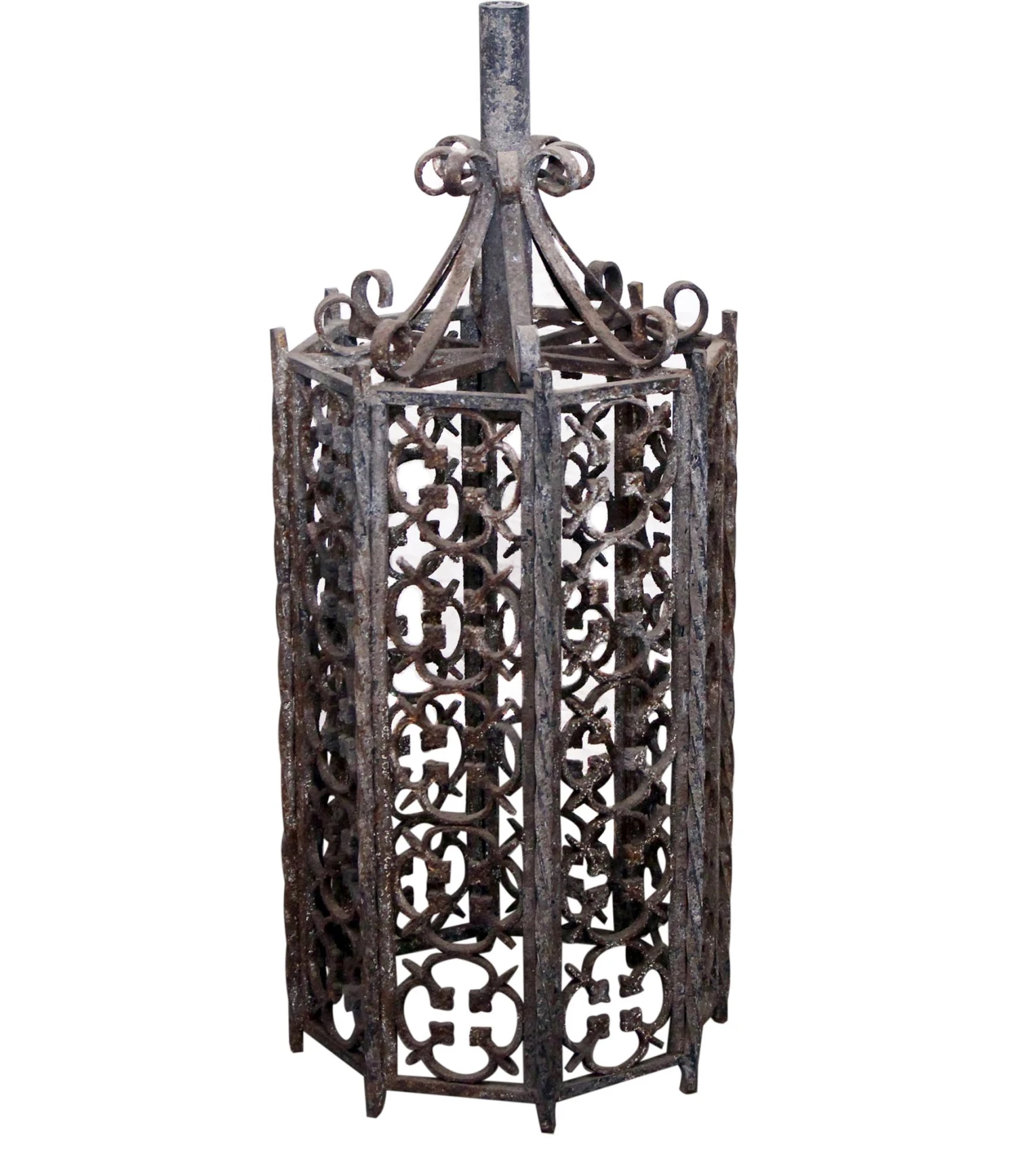 Antique Wrought Iron Exterior Ceiling Lantern 3 Antique Wrought Iron Exterior Ceiling Lantern
