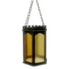 Arts & Crafts Amber Glass & Wrought Iron Lantern Light