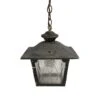 Arts & Crafts Black Metal & Glass Exterior Ceiling Lantern