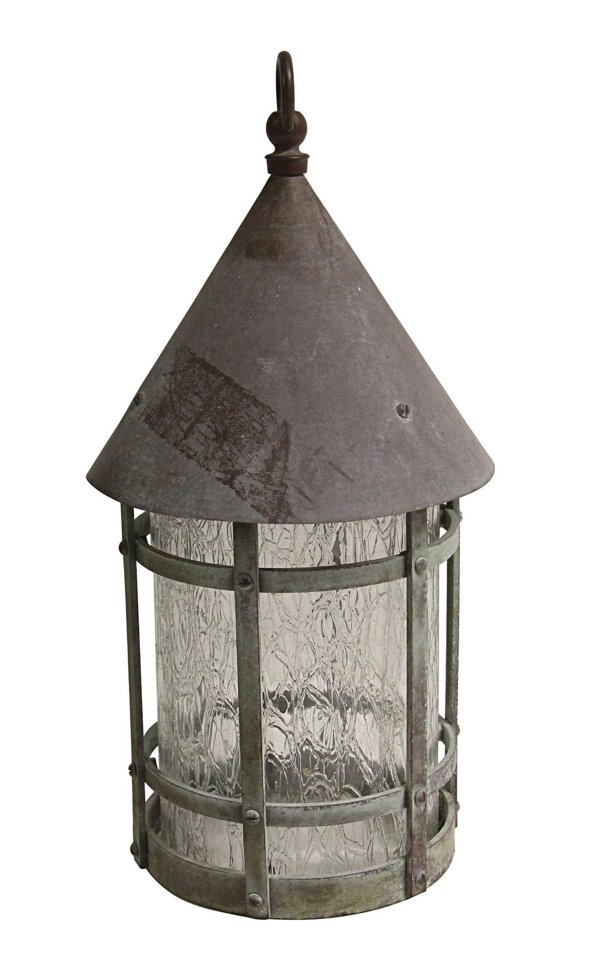 Arts & Crafts Hanging Lantern With Textured Glass 3 Arts & Crafts Hanging Lantern With Textured Glass