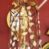 Deep Red & Gold Open Lantern With Crystal Leaves 1 Deep Red & Gold Open Lantern With Crystal Leaves -OGT Sale Store wall ceiling lanterns chr215