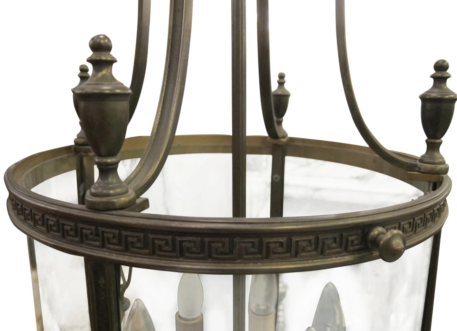 1910s Bronze 6 Light Neoclassical Ceiling Lantern 5 1910s Bronze 6 Light Neoclassical Ceiling Lantern - Image 3