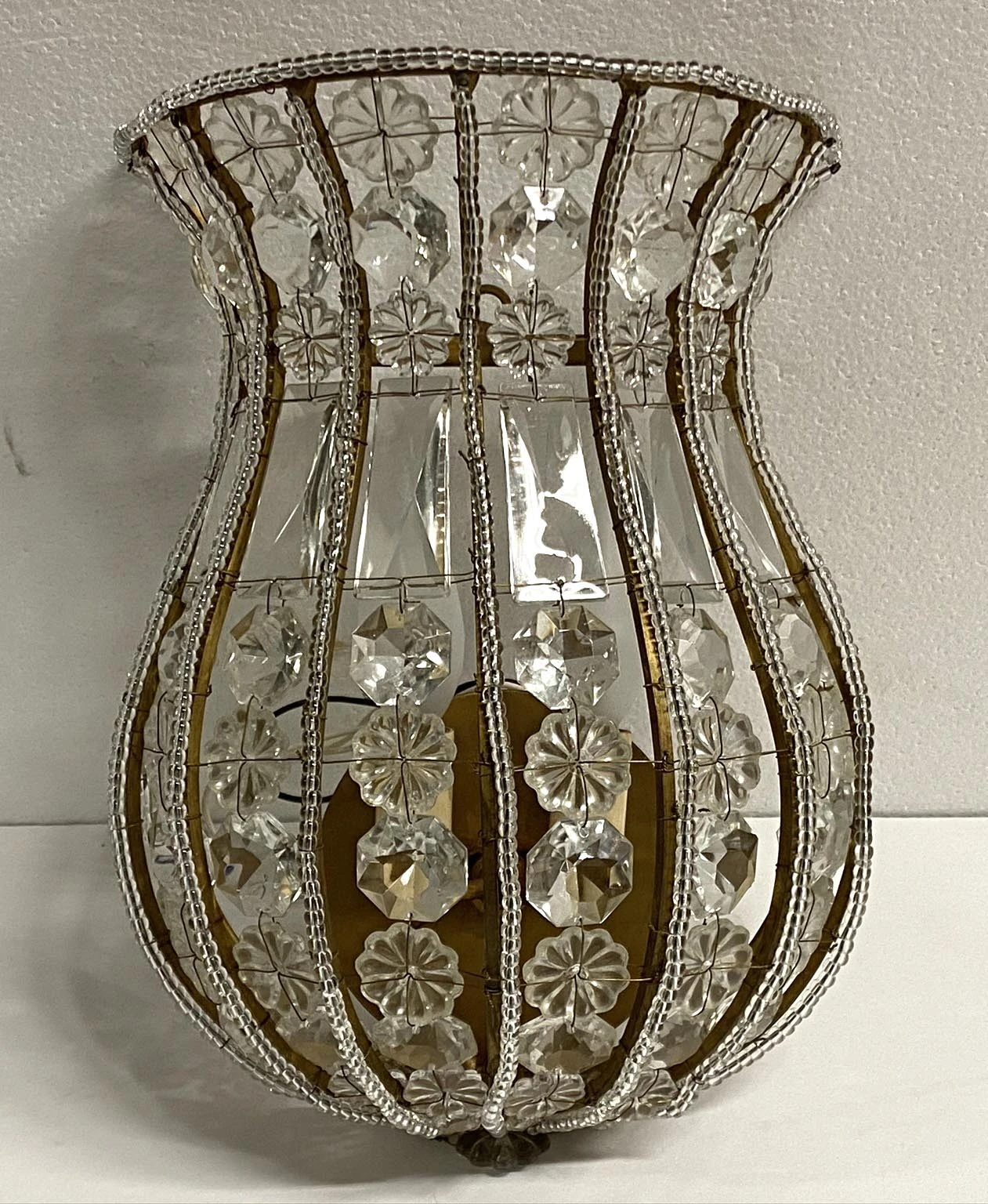 Venetian 12 In. Crystal Basket Wall Sconce 5 Venetian 12 In. Crystal Basket Wall Sconce - Image 3