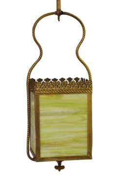 Vintage Green Slag Glass Brass Ceiling Lantern 12 Vintage Green Slag Glass Brass Ceiling Lantern -OGT Sale Store wall ceiling lanterns for sale l211525