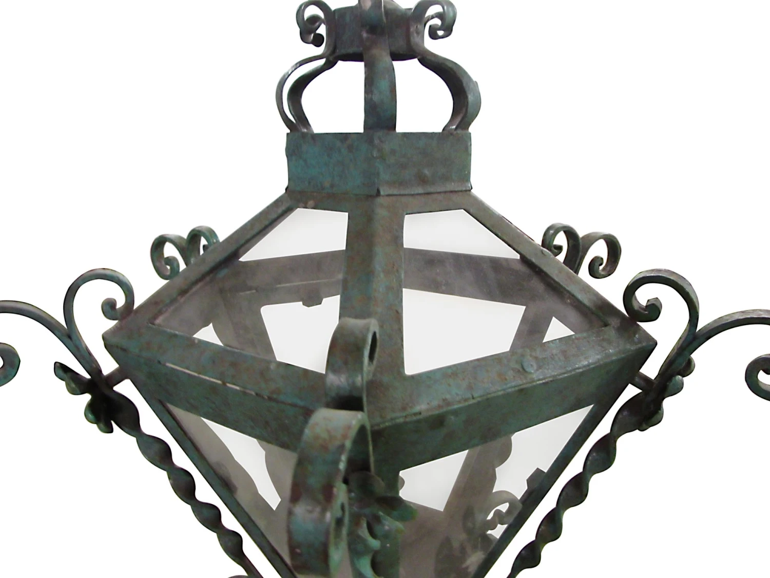 Traditional Green Wrought Iron Ceiling Lantern 5 Traditional Green Wrought Iron Ceiling Lantern - Image 3