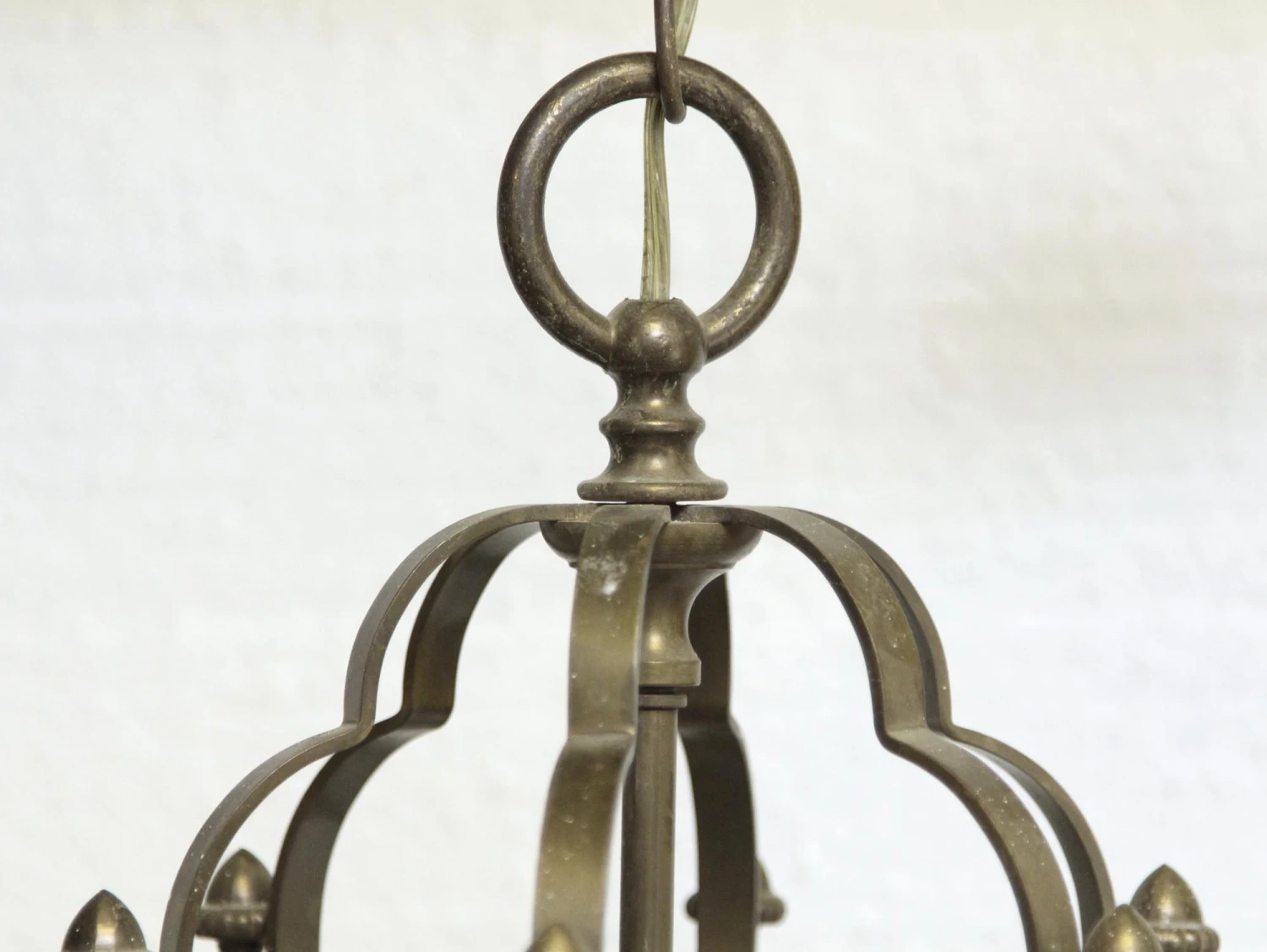 Vintage 3 Light Clear Glass Brass Ceiling Lantern 5 Vintage 3 Light Clear Glass Brass Ceiling Lantern - Image 3