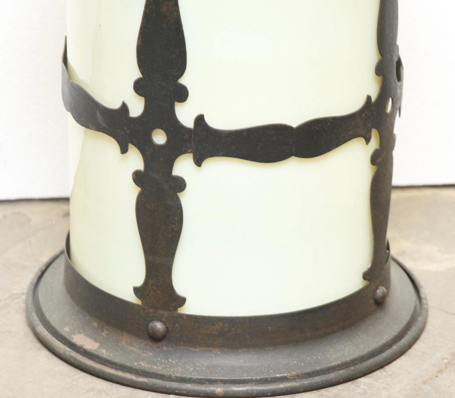 Restored Colonial Copper & Milk Glass Ceiling Lantern 5 Restored Colonial Copper & Milk Glass Ceiling Lantern - Image 3