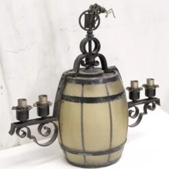 Pair Of Barrel Arts & Crafts Hanging Lanterns 11 Pair Of Barrel Arts & Crafts Hanging Lanterns -OGT Sale Store wall ceiling lanterns for sale n256299