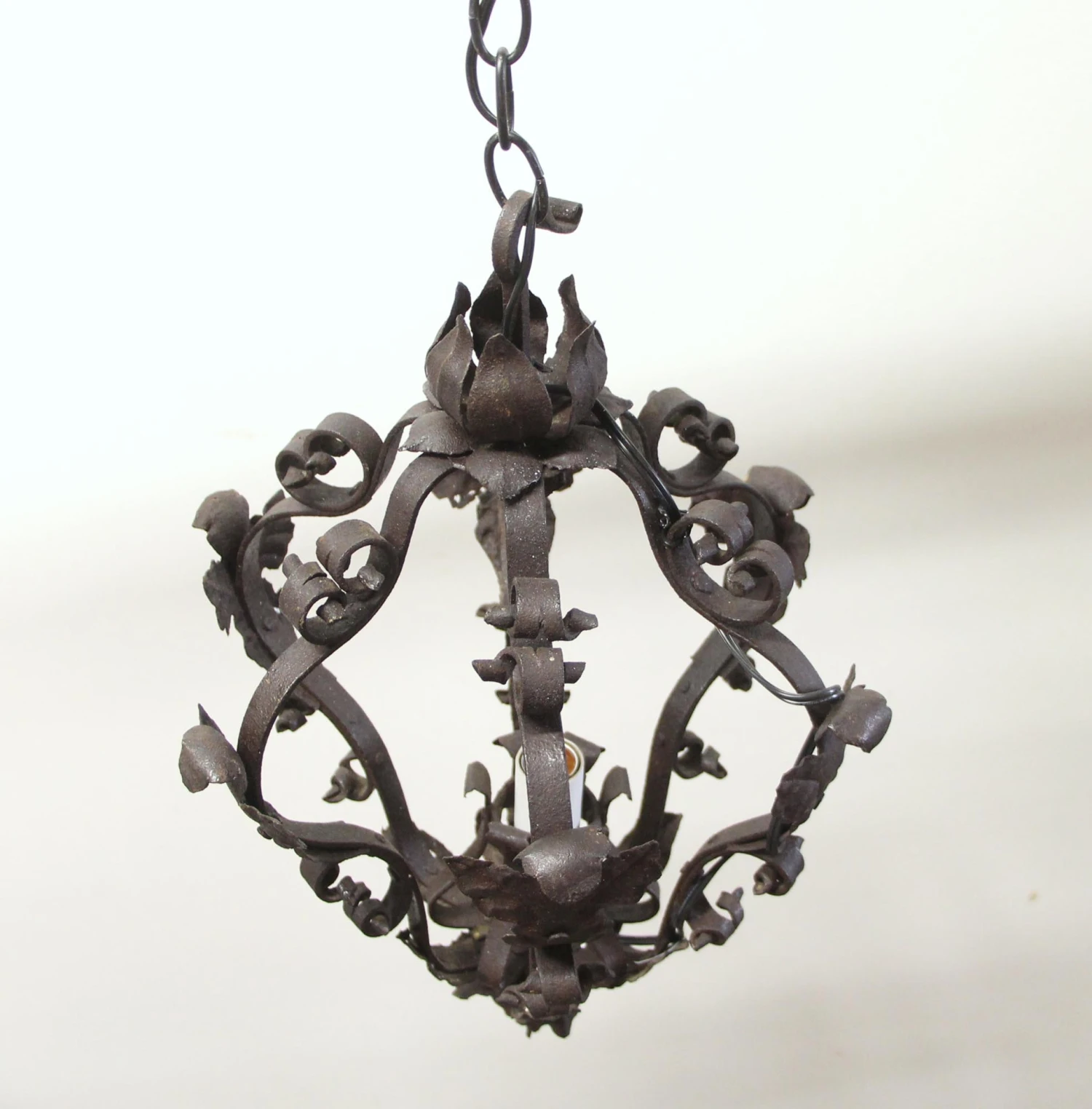 French Hand Forged Wrought Iron Lantern 5 French Hand Forged Wrought Iron Lantern - Image 3
