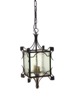 Simple Iron & Clear Hammered Glass Ceiling Lantern 14 Simple Iron & Clear Hammered Glass Ceiling Lantern -OGT Sale Store wall ceiling lanterns for sale p263649
