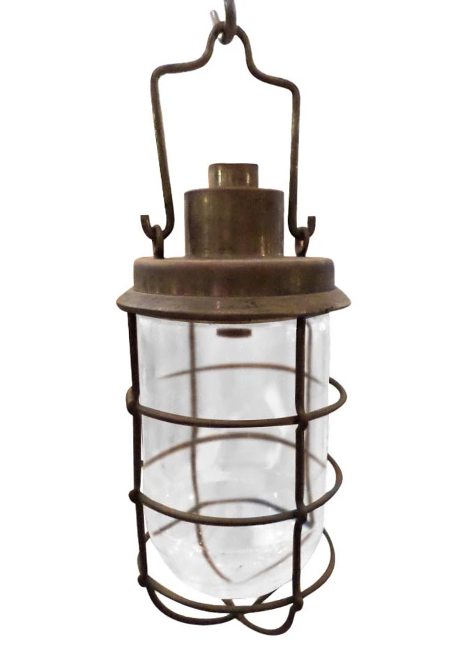 Industrial Glass Shade Hanging Bronze Lantern 3 Industrial Glass Shade Hanging Bronze Lantern