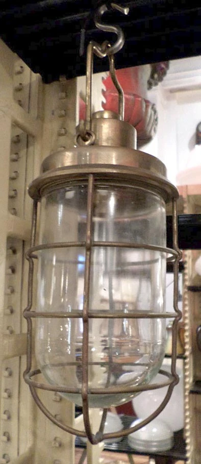 Industrial Glass Shade Hanging Bronze Lantern 4 Industrial Glass Shade Hanging Bronze Lantern - Image 2