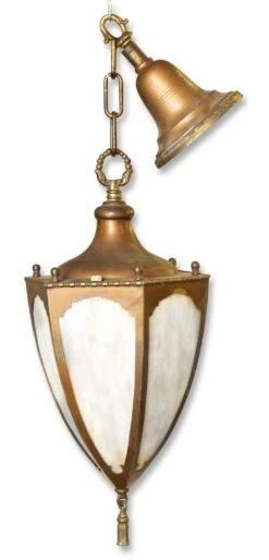 Vintage Traditional Gold Tan Slag Glass Pendant Ceiling Lantern 11 Vintage Traditional Gold Tan Slag Glass Pendant Ceiling Lantern -OGT Sale Store wall ceiling lanterns m216014