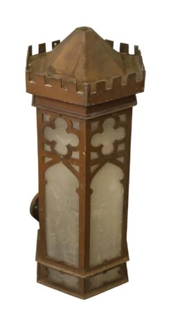 Pair Of Antique 32 In. Gothic Bronze Wall Lanterns 13 Pair Of Antique 32 In. Gothic Bronze Wall Lanterns -OGT Sale Store wall ceiling lanterns m225531