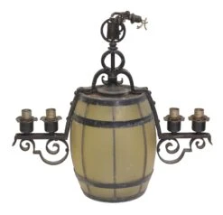 Pair Of Barrel Arts & Crafts Hanging Lanterns 10 Pair Of Barrel Arts & Crafts Hanging Lanterns -OGT Sale Store wall ceiling lanterns n256299