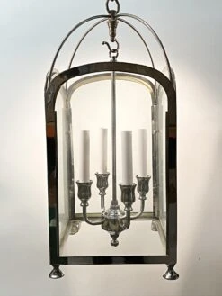 Traditional Nickel Finish Over Brass Foyer Lantern -OGT Sale Store wall ceiling lanterns p258433