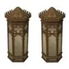 Pair Of Antique 32 In. Gothic Bronze Wall Lanterns 1 Pair Of Antique 32 In. Gothic Bronze Wall Lanterns -OGT Sale Store wall ceiling lanterns pair of antique 32 in gothic bronze wall lanterns m225531