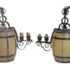 Pair Of Barrel Arts & Crafts Hanging Lanterns 1 Pair Of Barrel Arts & Crafts Hanging Lanterns -OGT Sale Store wall ceiling lanterns pair of barrel arts crafts hanging lanterns n256299
