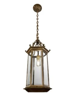 Traditional Cast Bronze Hexagon Beveled Glass Ceiling Lantern 13 Traditional Cast Bronze Hexagon Beveled Glass Ceiling Lantern -OGT Sale Store wall ceiling lanterns q281616