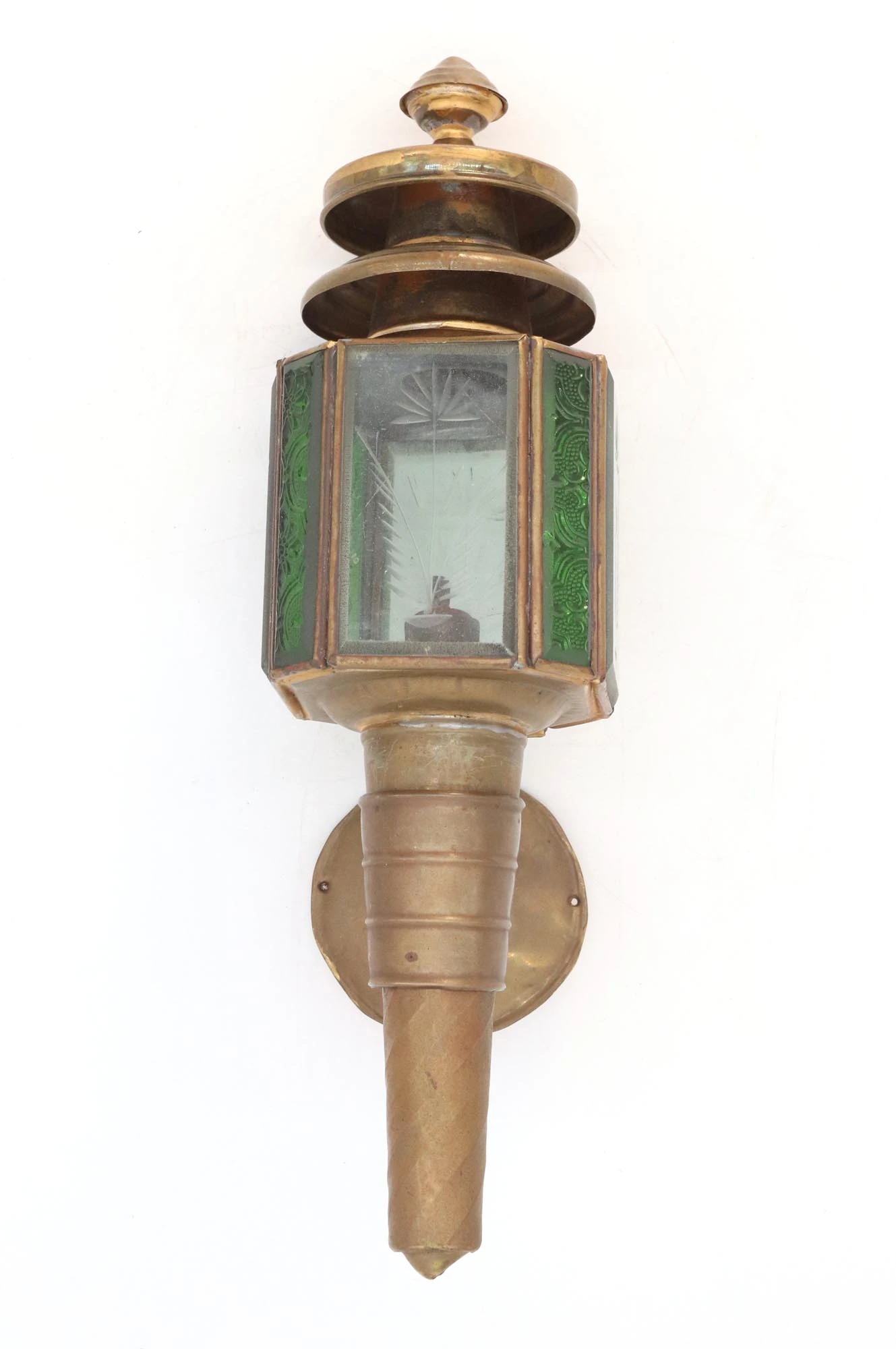 Pair Of Victorian Antique Brass Oil Carriage Lantern Lights 4 Pair Of Victorian Antique Brass Oil Carriage Lantern Lights - Image 2