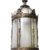 Restored Antique Bronze & Textured Glass Cylindrical Hanging Lantern