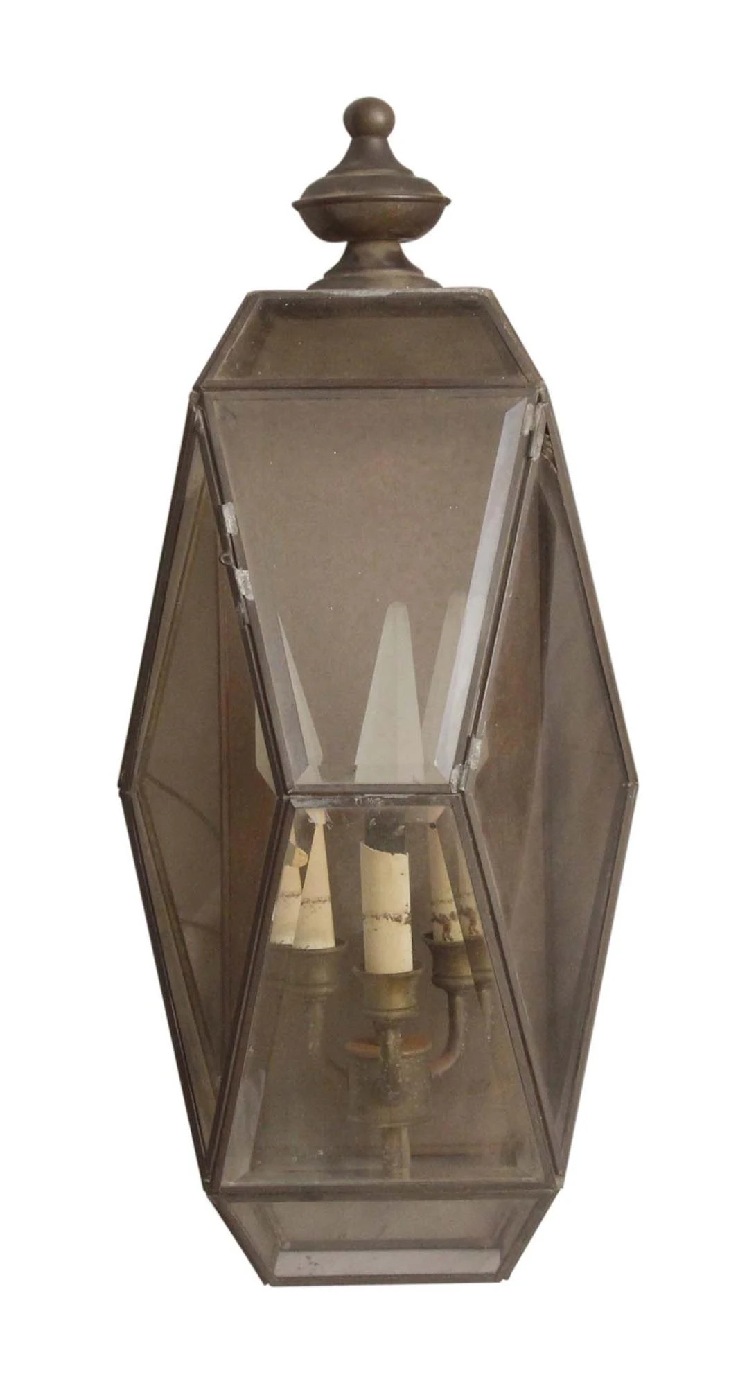 Traditional Three Light Beveled Glass Wall Lantern 3 Traditional Three Light Beveled Glass Wall Lantern