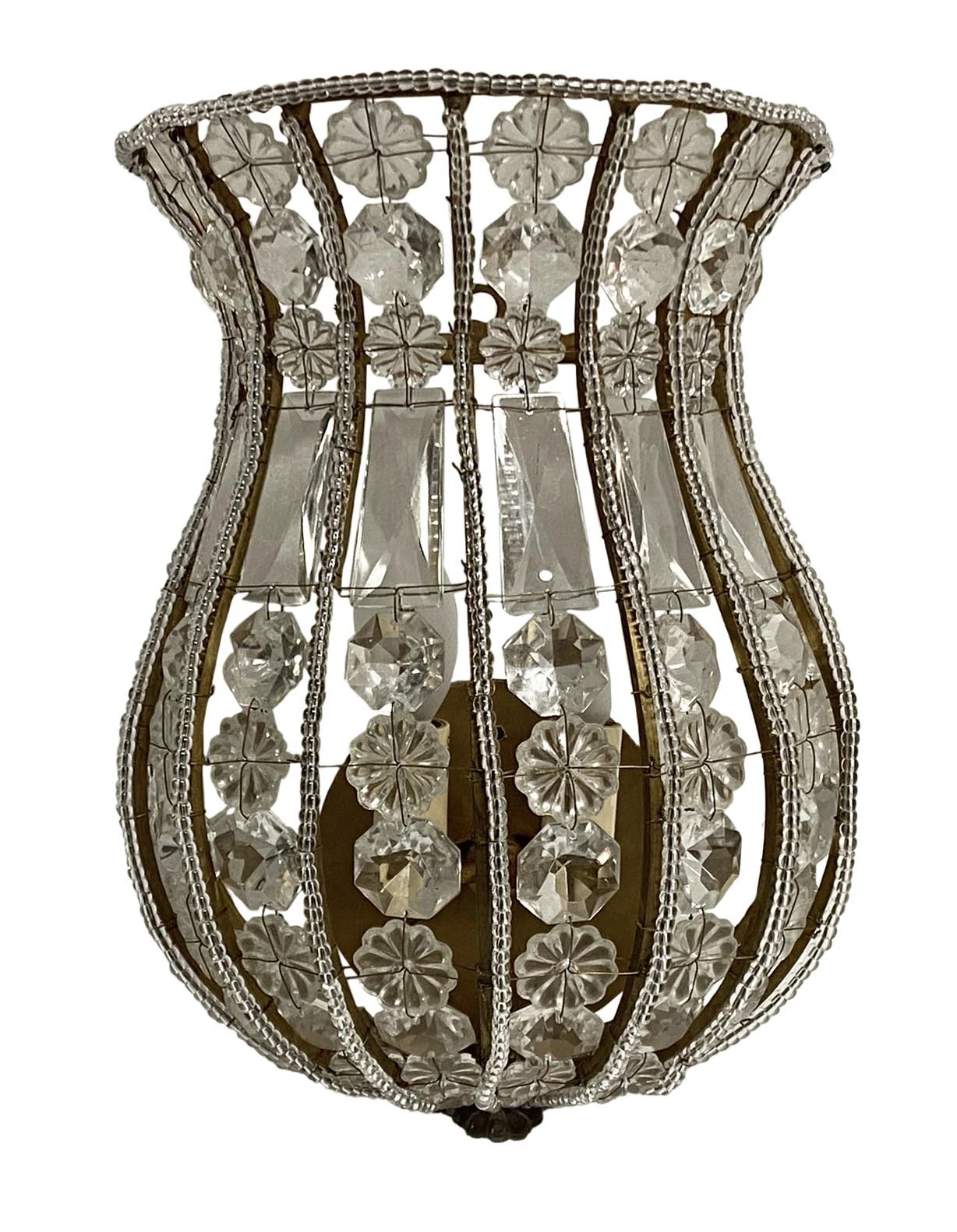 Venetian 12 In. Crystal Basket Wall Sconce 3 Venetian 12 In. Crystal Basket Wall Sconce