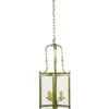 Vintage Traditional Brass Clear Glass Lantern Pendant Light