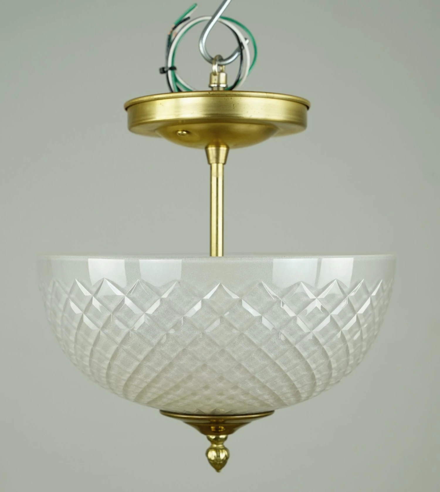 Waldorf Astoria Cut Frosted Crystal Brass Semi Flush Mount 10 Waldorf Astoria Cut Frosted Crystal Brass Semi Flush Mount - Image 8