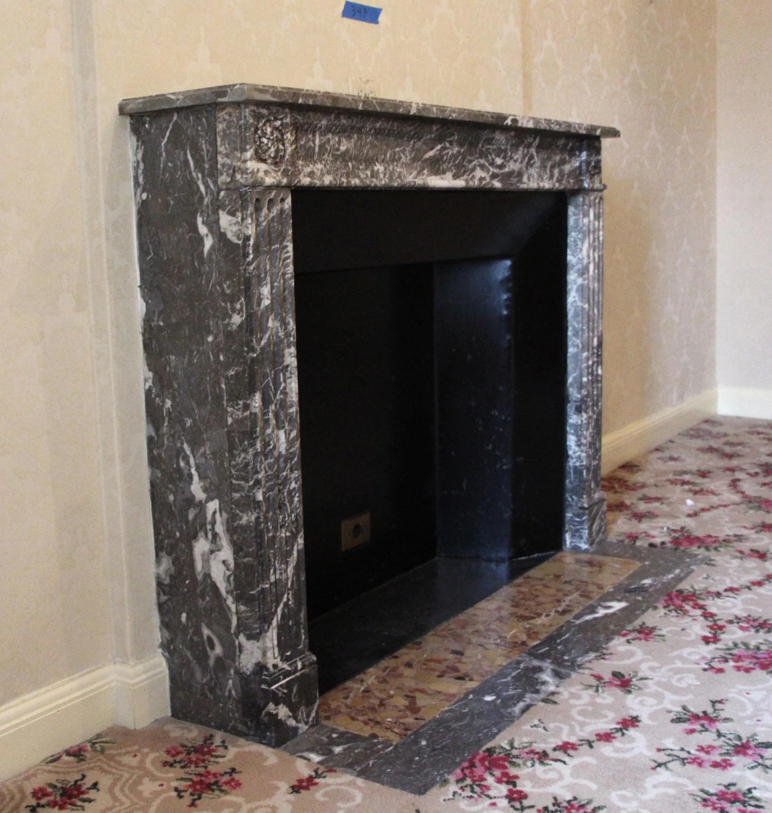 Waldorf Astoria Brown Breche Louis XVI Style Marble Mantel 6 Waldorf Astoria Brown Breche Louis XVI Style Marble Mantel - Image 4