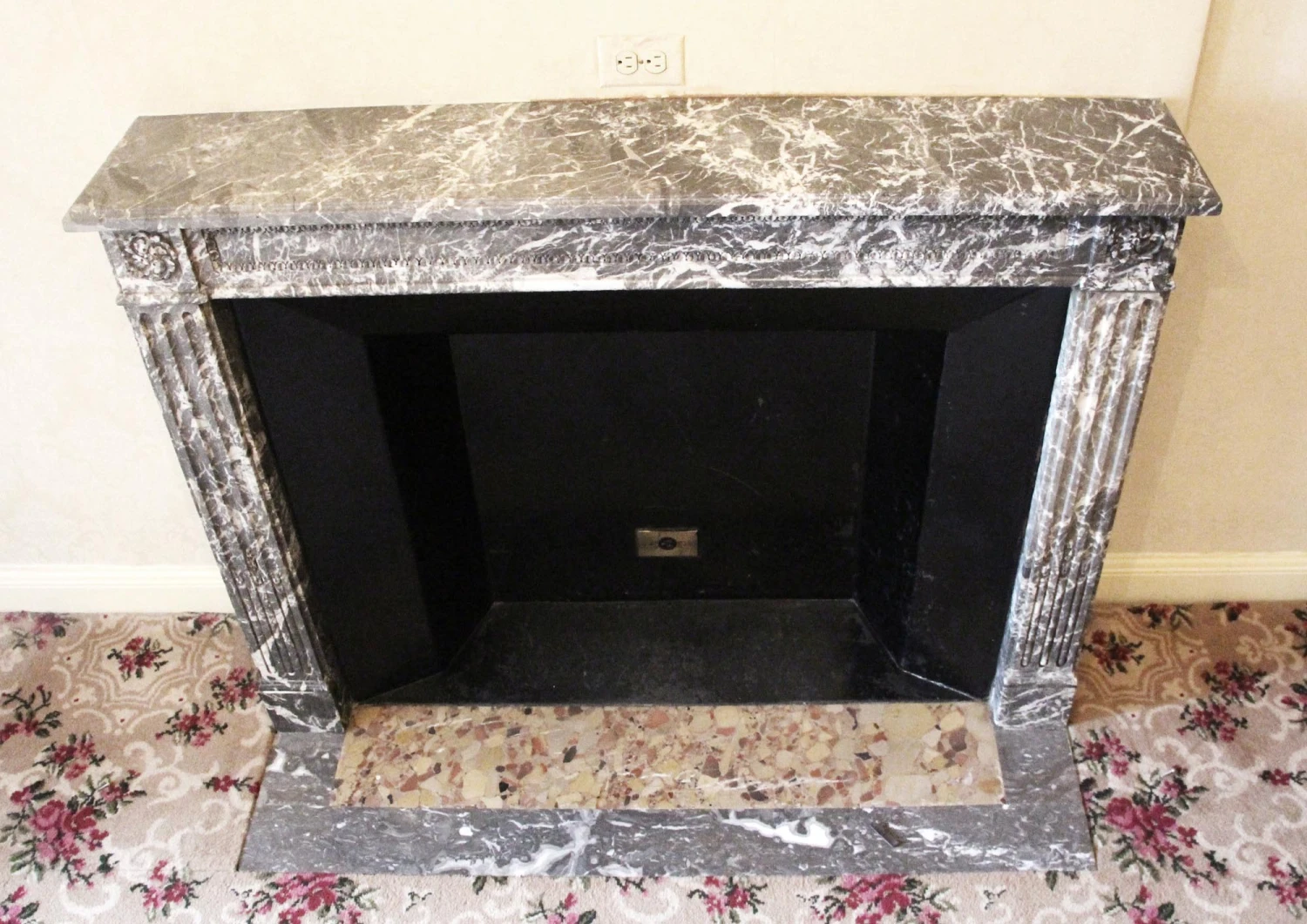 Waldorf Astoria Brown Breche Louis XVI Style Marble Mantel 8 Waldorf Astoria Brown Breche Louis XVI Style Marble Mantel - Image 6