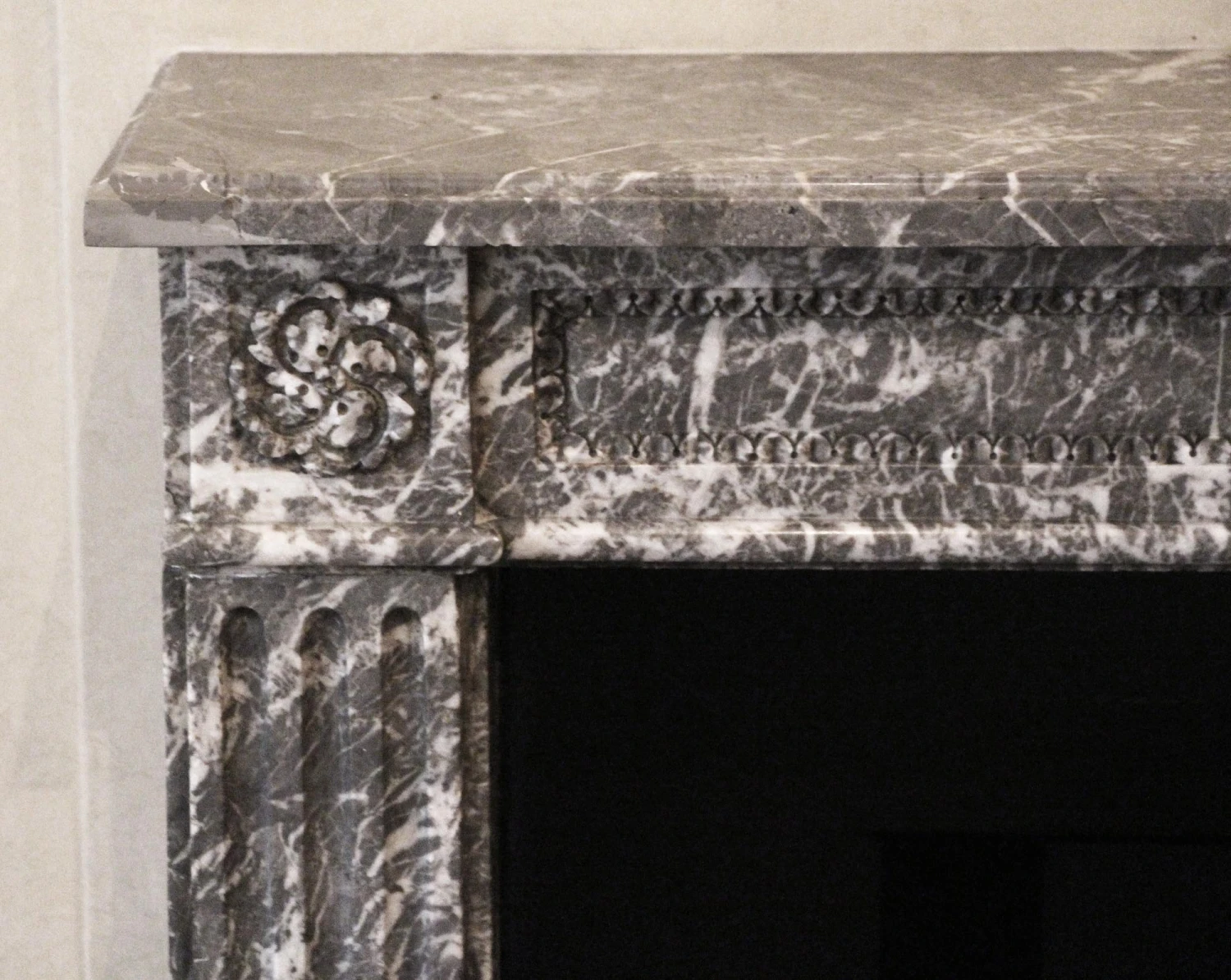 Waldorf Astoria Brown Breche Louis XVI Style Marble Mantel 10 Waldorf Astoria Brown Breche Louis XVI Style Marble Mantel - Image 8