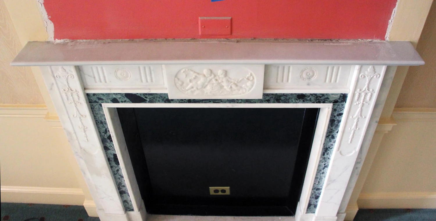 Waldorf Astoria English Regency Carrara Marble Mantel 8 Waldorf Astoria English Regency Carrara Marble Mantel - Image 6