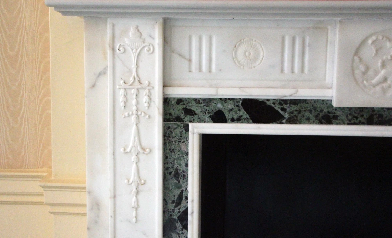 Waldorf Astoria English Regency Carrara Marble Mantel 9 Waldorf Astoria English Regency Carrara Marble Mantel - Image 7