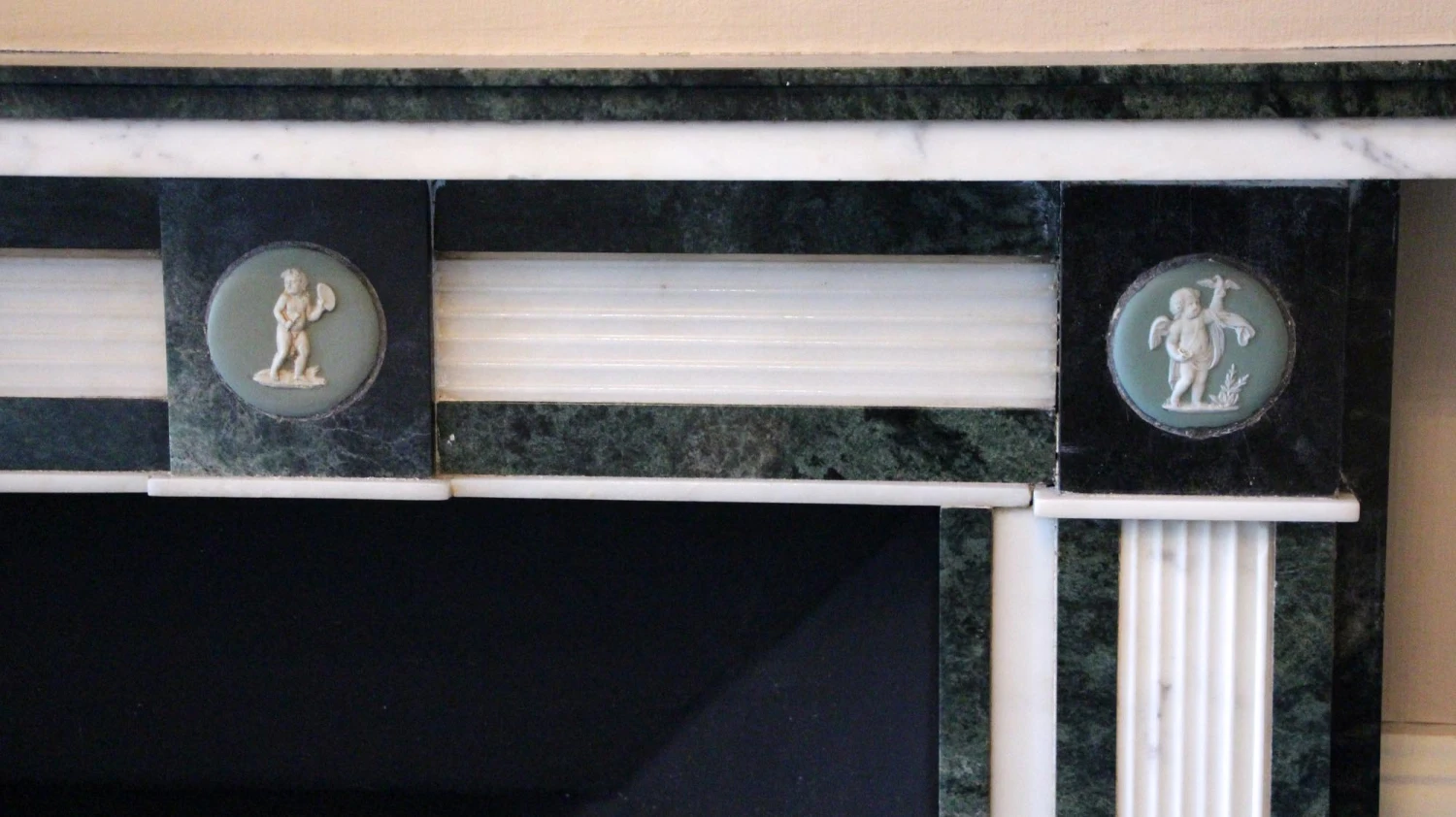 Waldorf Astoria Green & White Regency Marble Mantel 10 Waldorf Astoria Green & White Regency Marble Mantel - Image 8