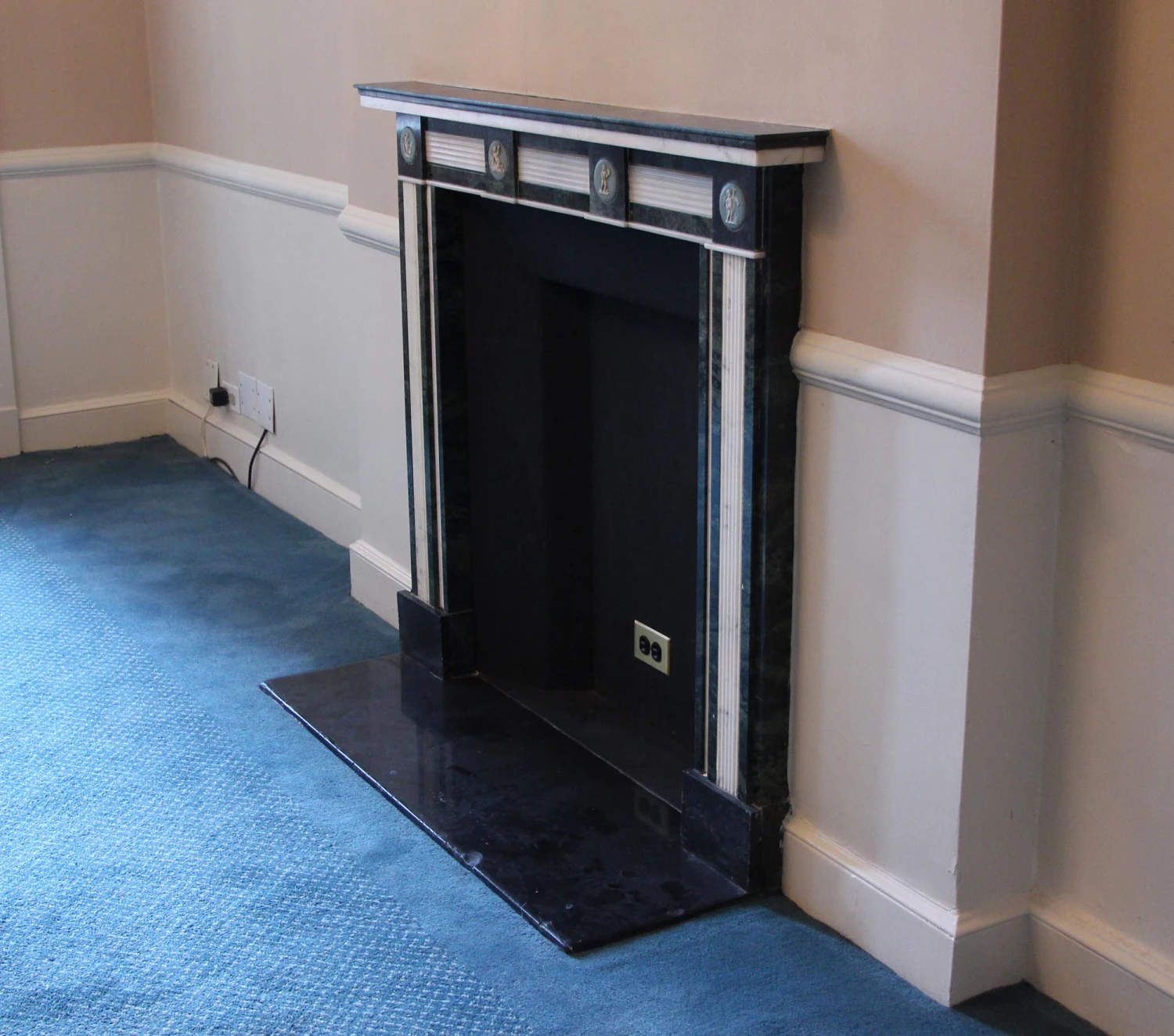 Waldorf Astoria Green & White Regency Marble Mantel 14 Waldorf Astoria Green & White Regency Marble Mantel - Image 12