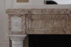 Waldorf Astoria Tan & Pink Marble Mantel With Floral Carvings 16 Waldorf Astoria Tan & Pink Marble Mantel With Floral Carvings -OGT Sale Store wan251365 05