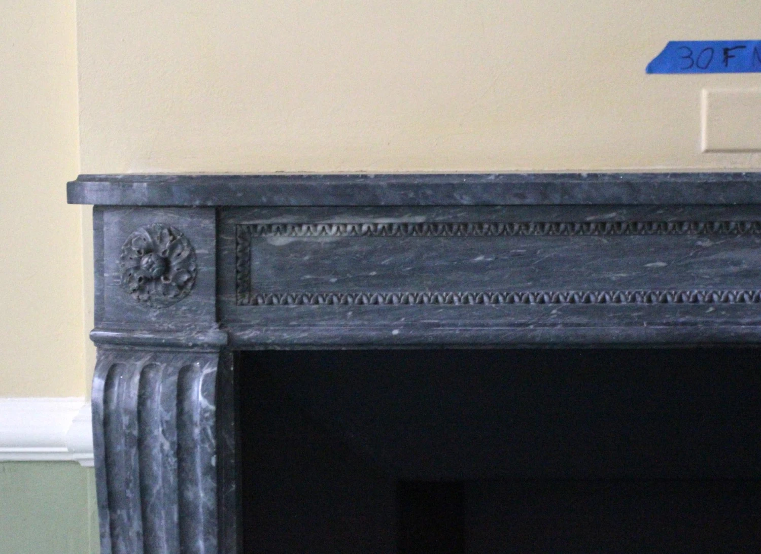 Waldorf Astoria Regency Gray & White Veined Marble Mantel 7 Waldorf Astoria Regency Gray & White Veined Marble Mantel - Image 5