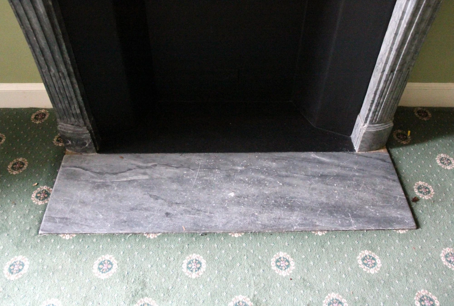 Waldorf Astoria Regency Gray & White Veined Marble Mantel 11 Waldorf Astoria Regency Gray & White Veined Marble Mantel - Image 9