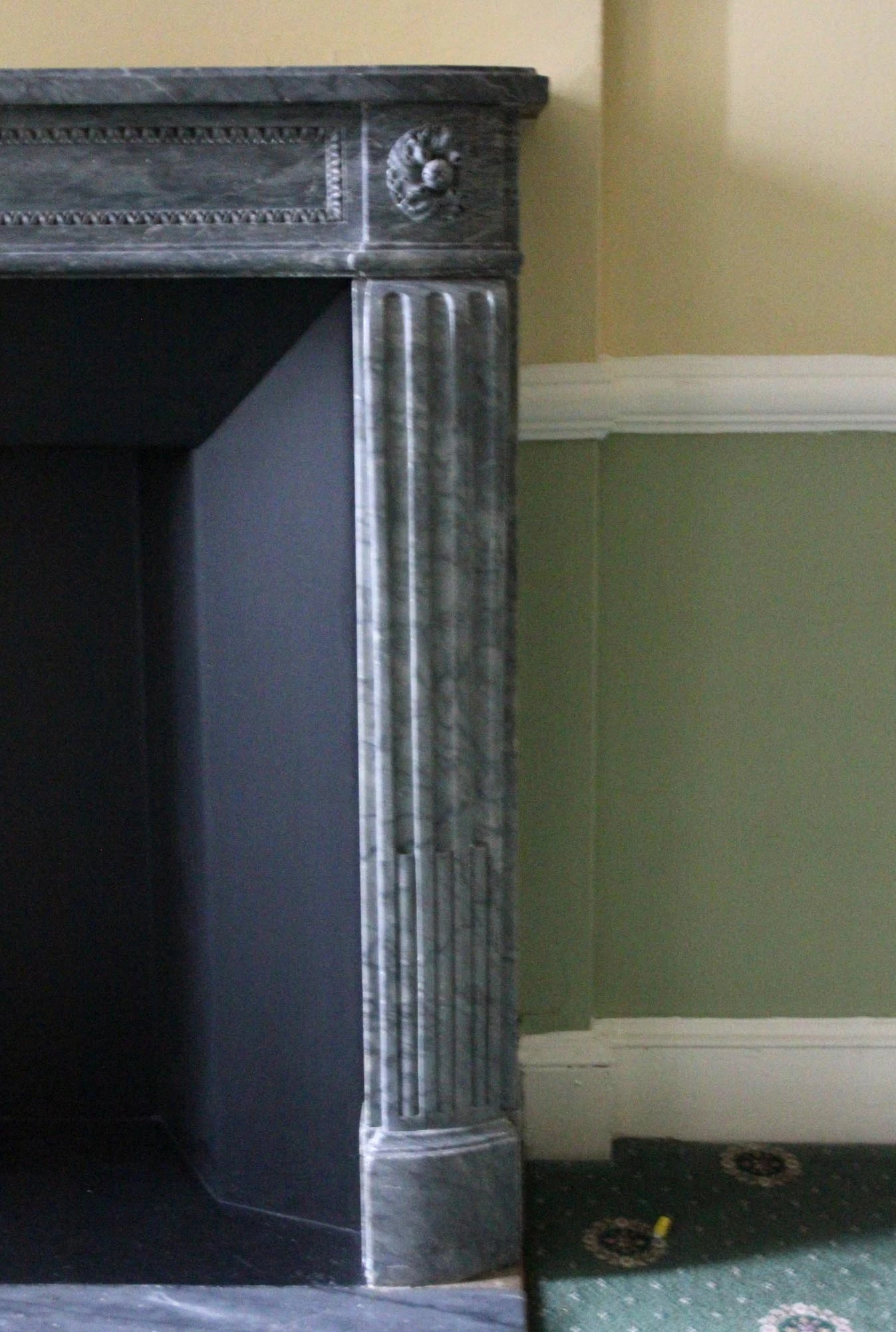 Waldorf Astoria Regency Gray & White Veined Marble Mantel 14 Waldorf Astoria Regency Gray & White Veined Marble Mantel - Image 12