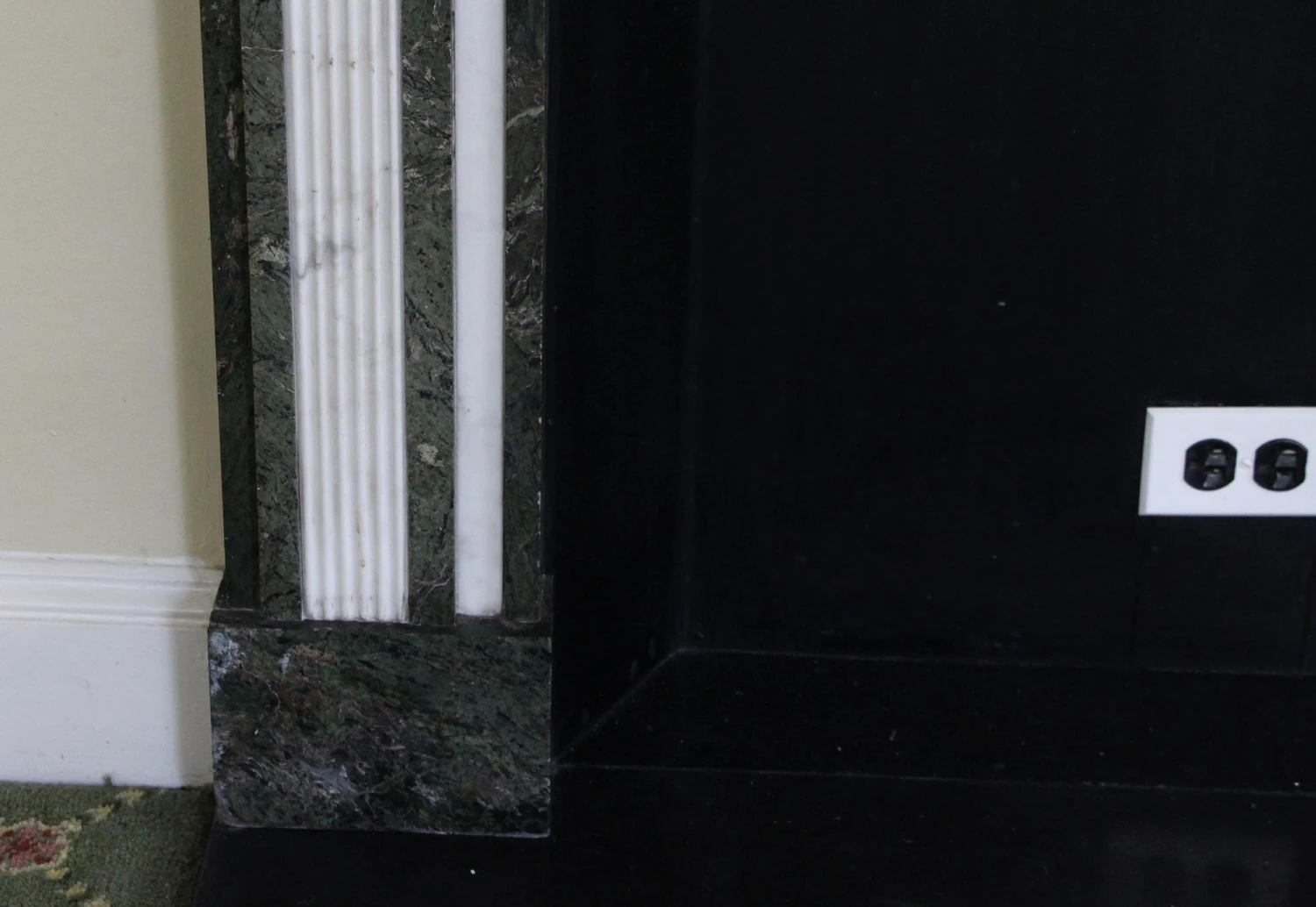 Waldorf Astoria Gray & White Figural Marble Mantel 11 Waldorf Astoria Gray & White Figural Marble Mantel - Image 9