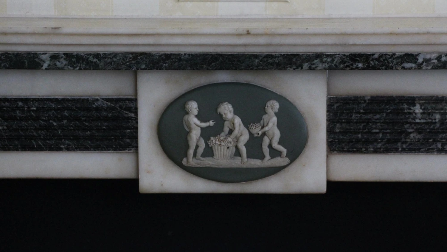 Waldorf Astoria Green & White Figural Marble Mantel 10 Waldorf Astoria Green & White Figural Marble Mantel - Image 8