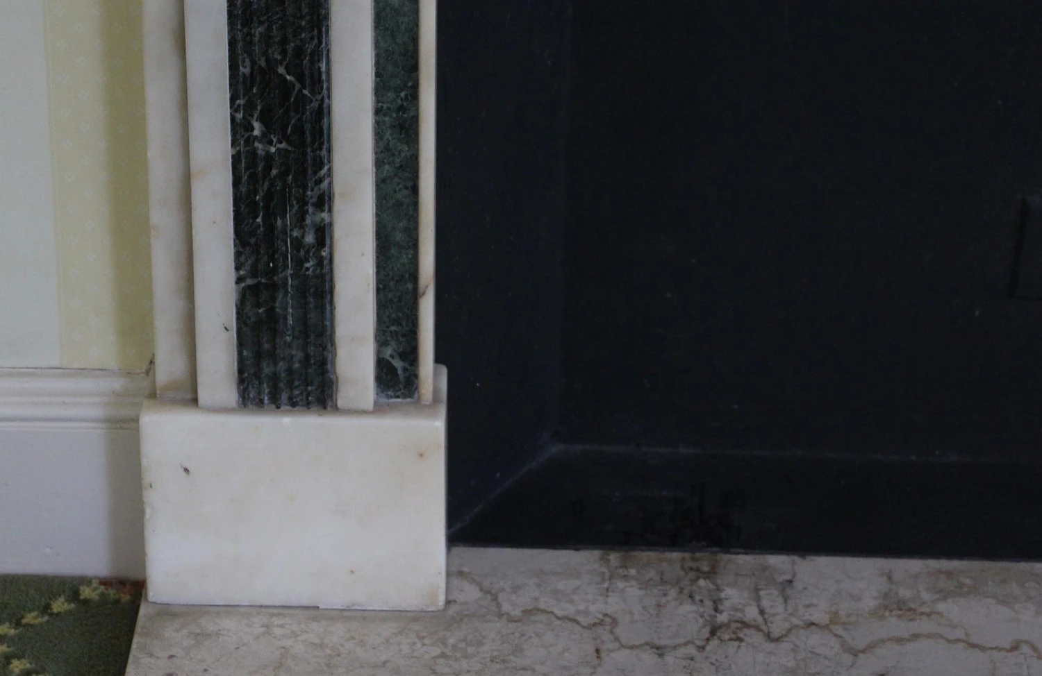 Waldorf Astoria Green & White Figural Marble Mantel 12 Waldorf Astoria Green & White Figural Marble Mantel - Image 10